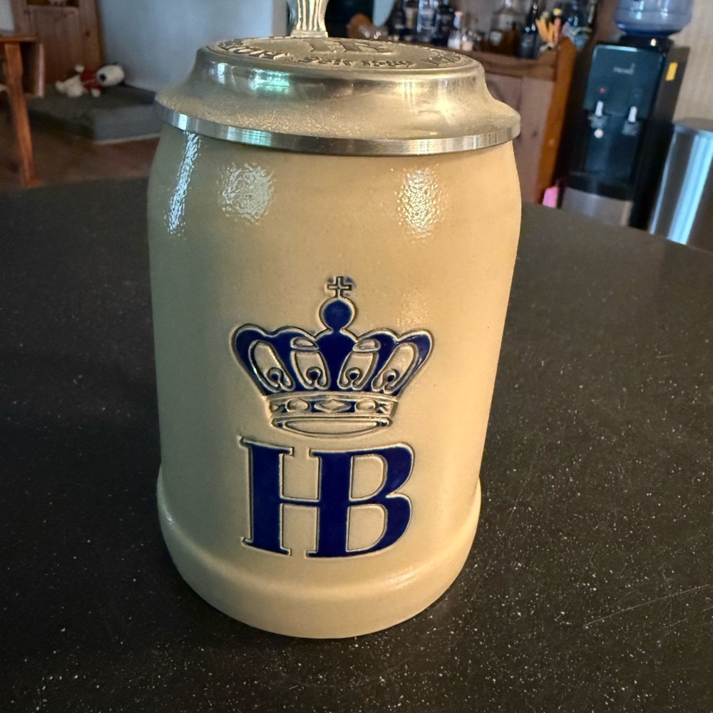 HB Stoneware Beer Stein with Lid
